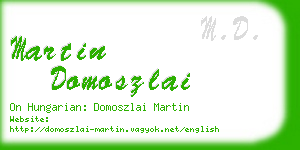 martin domoszlai business card